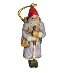 Vintage 1986 Schmid Porcelain Santa Ornament Christmas Figurine 4” Holiday